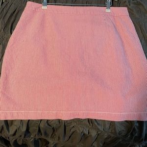 Talbot’s Red & White Stripe Culotte Skirt/Shorts, size 14, seersucker material